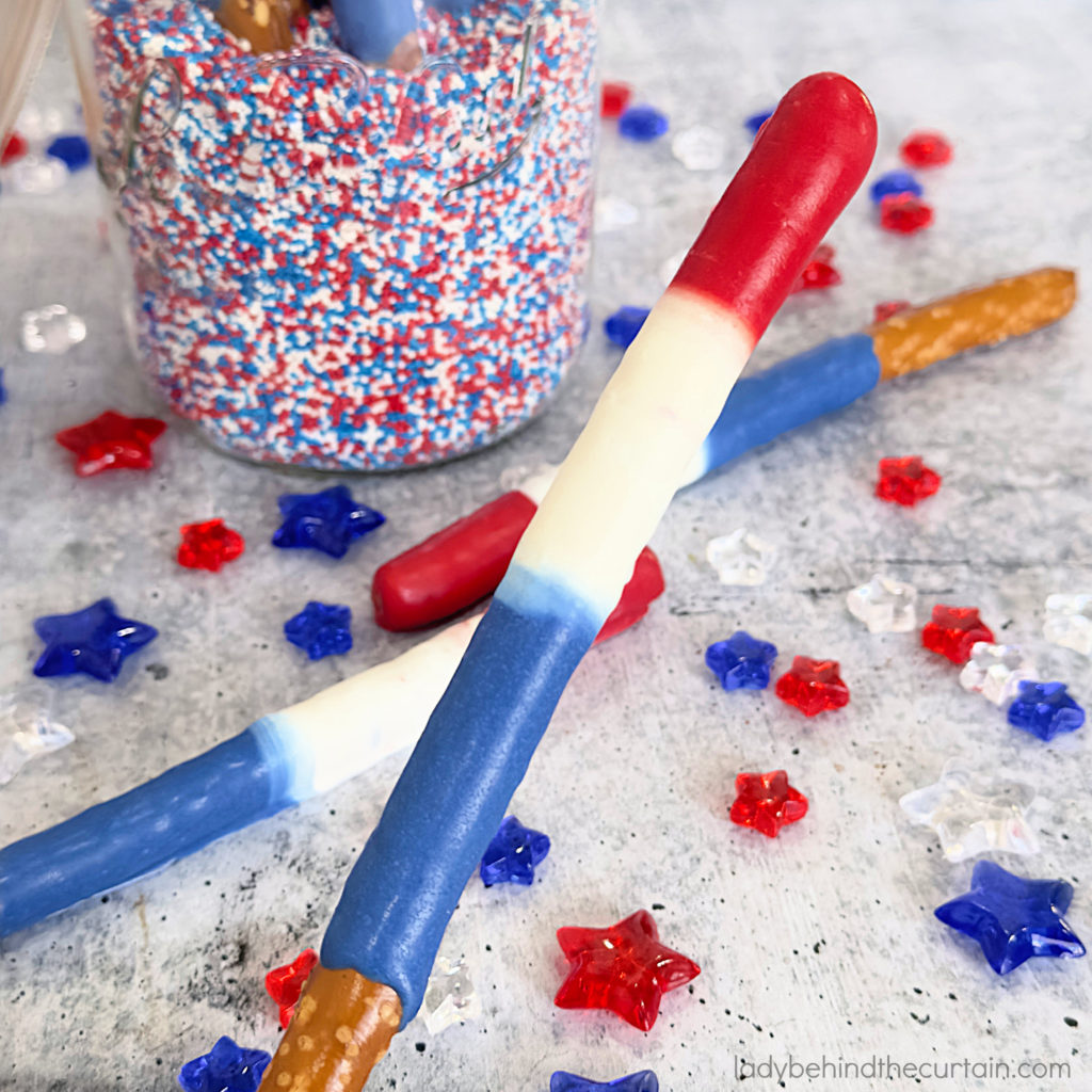 Red, White, and Blue Decorated Pretzels