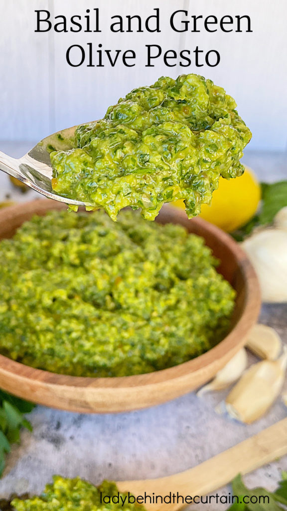 Basil and Green Olive Pesto