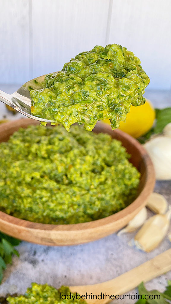 Basil and Green Olive Pesto