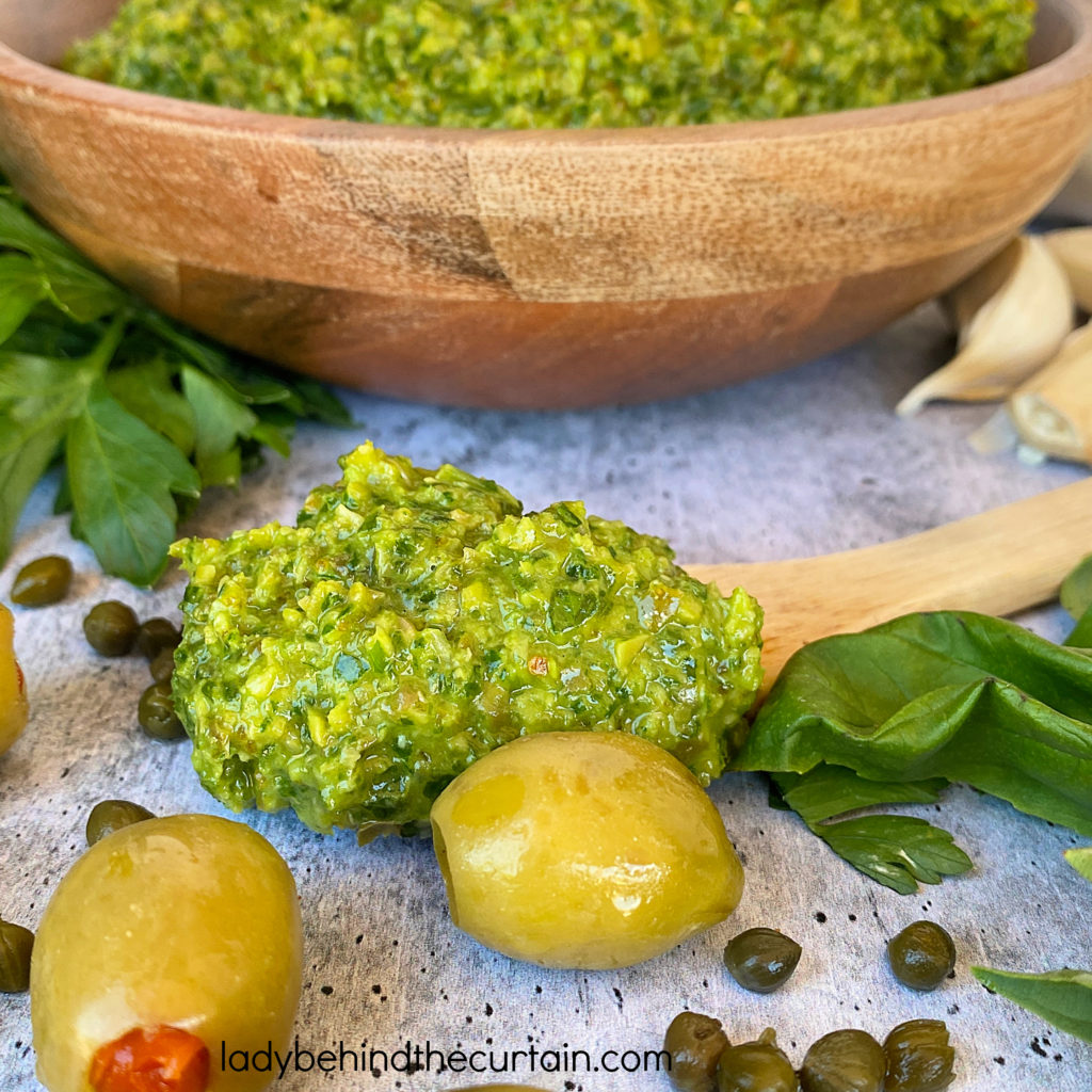 Basil and Green Olive Pesto