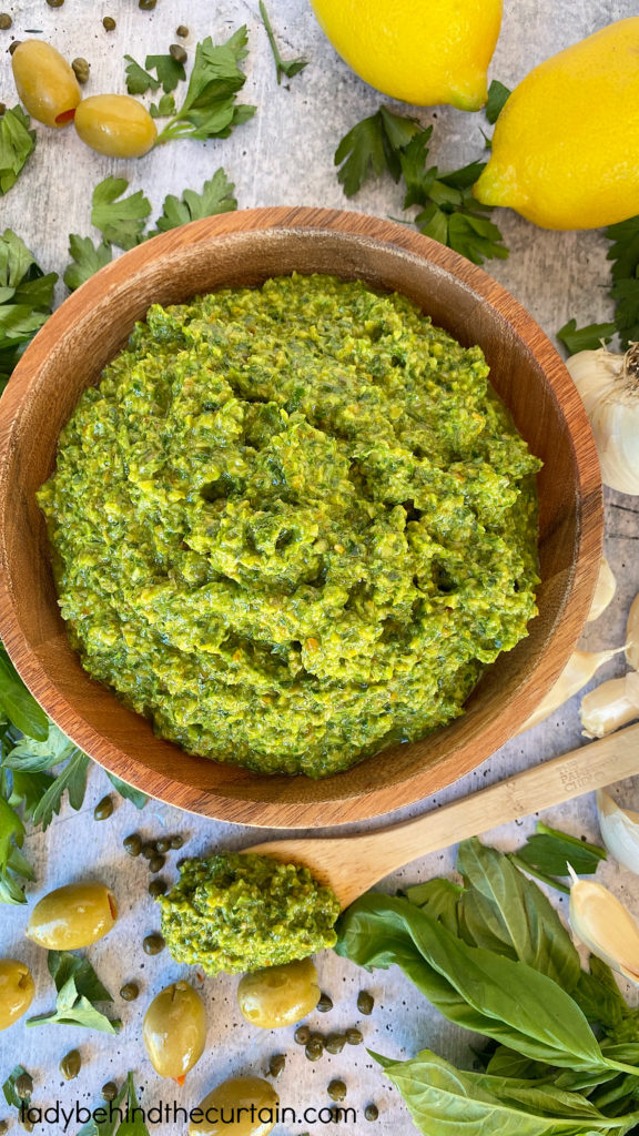 Basil and Green Olive Pesto