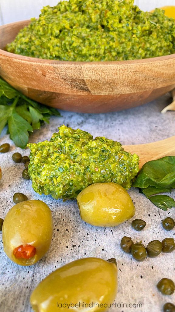 Basil and Green Olive Pesto