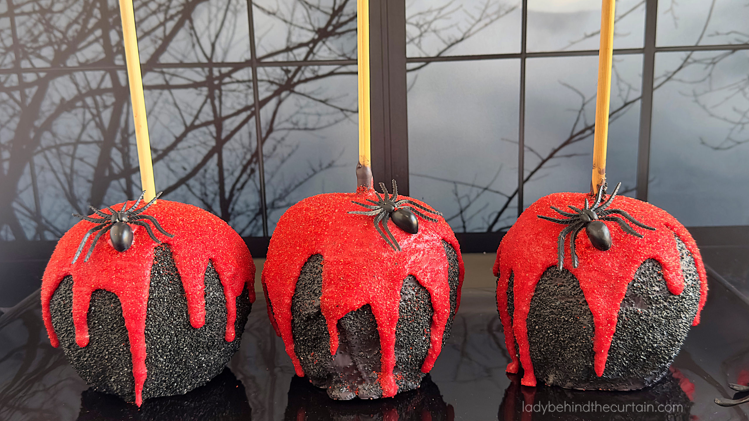 Black Widow Carmel Apples