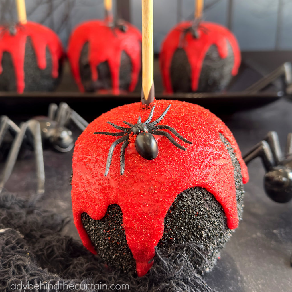 Black Widow Carmel Apples