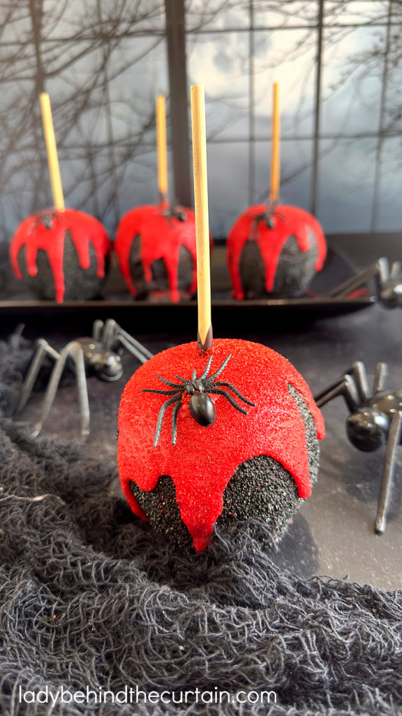 Black Widow Carmel Apples