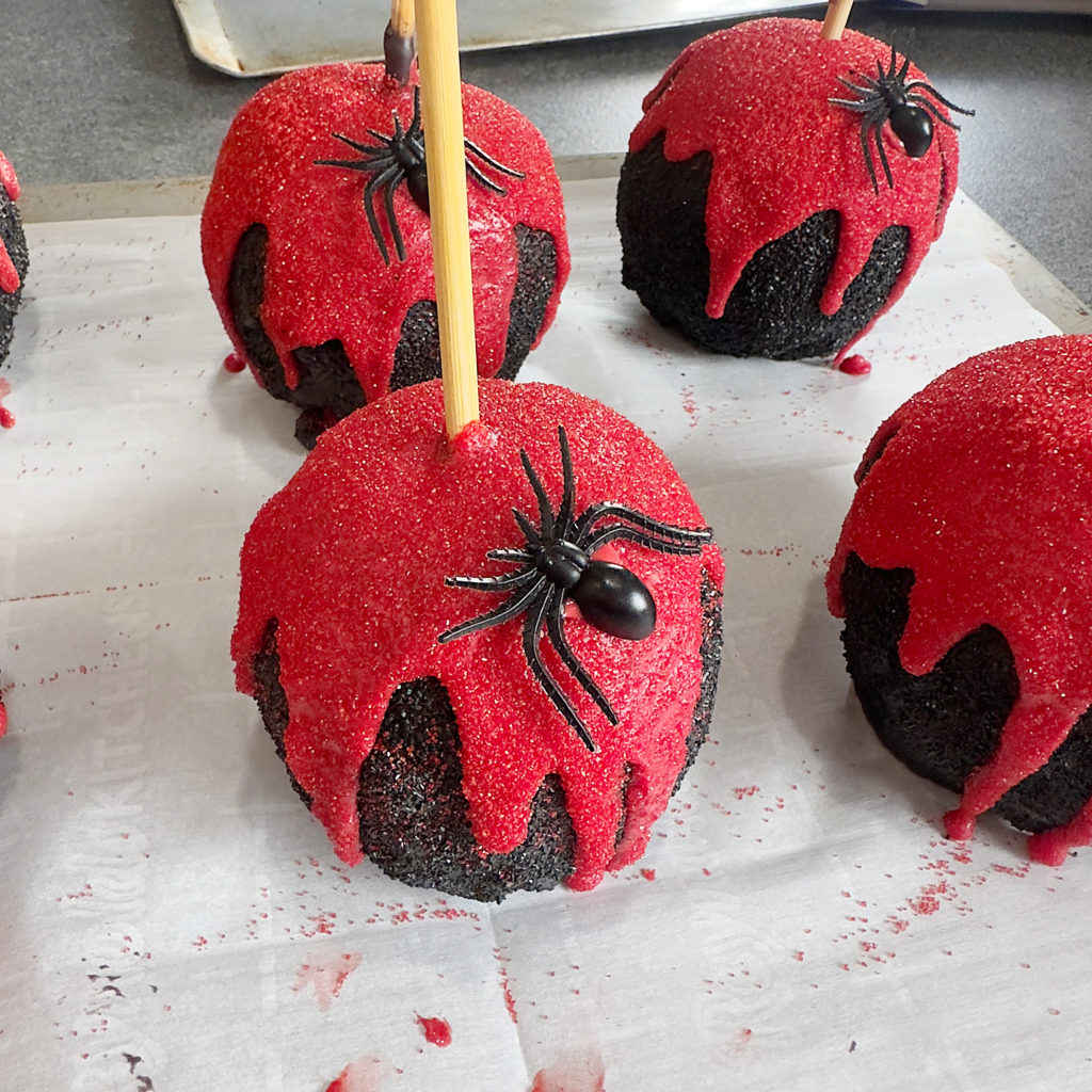 Black Widow Carmel Apples