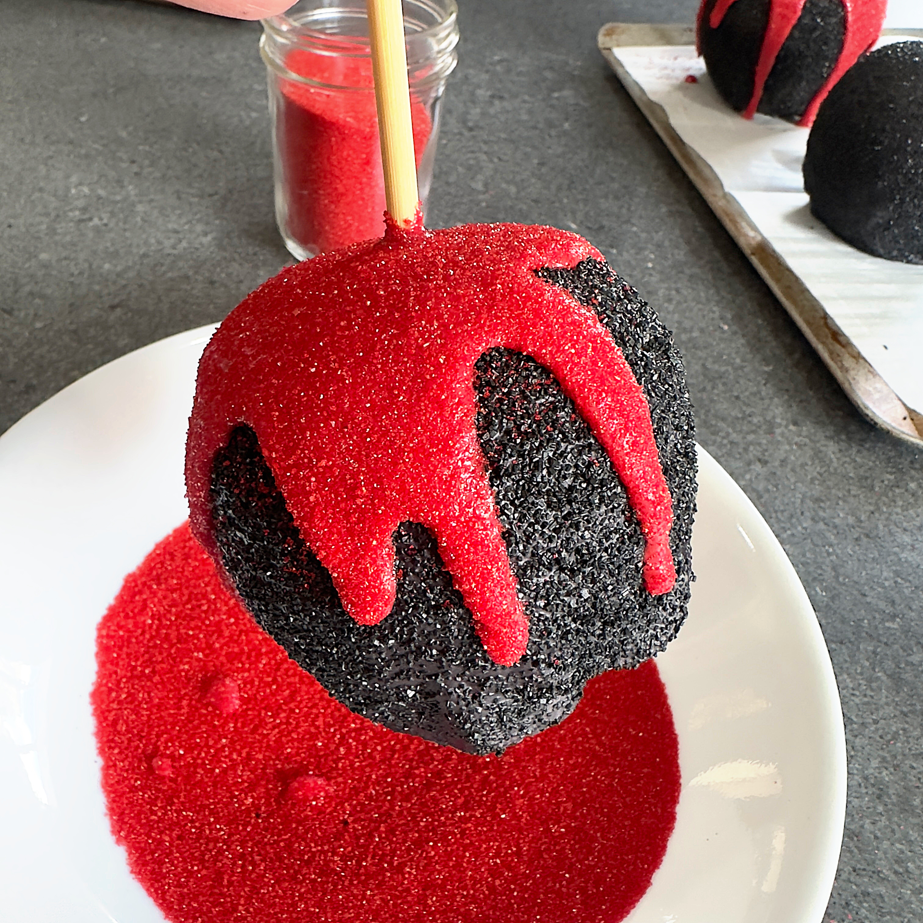 Black Widow Carmel Apples