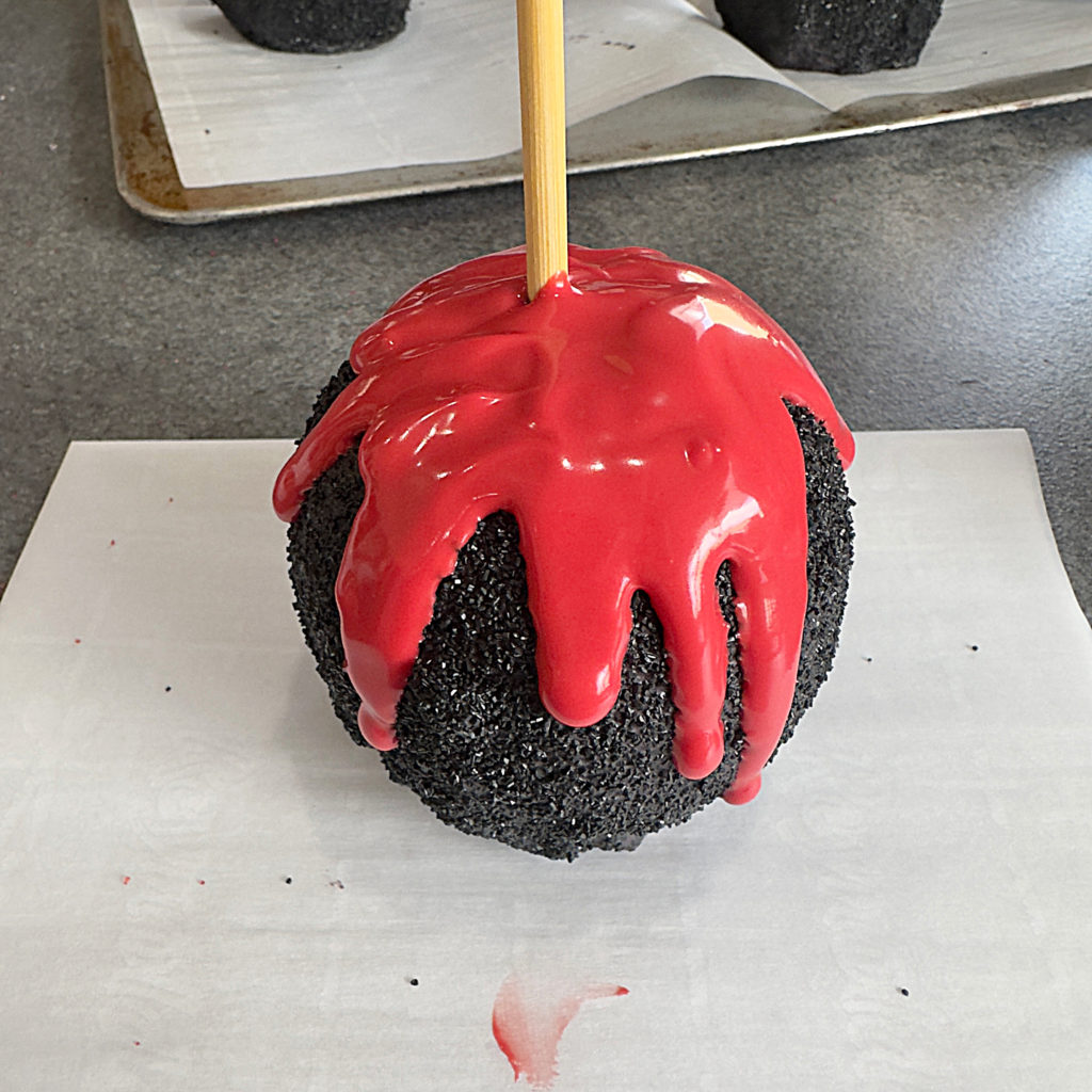 Black Widow Carmel Apples