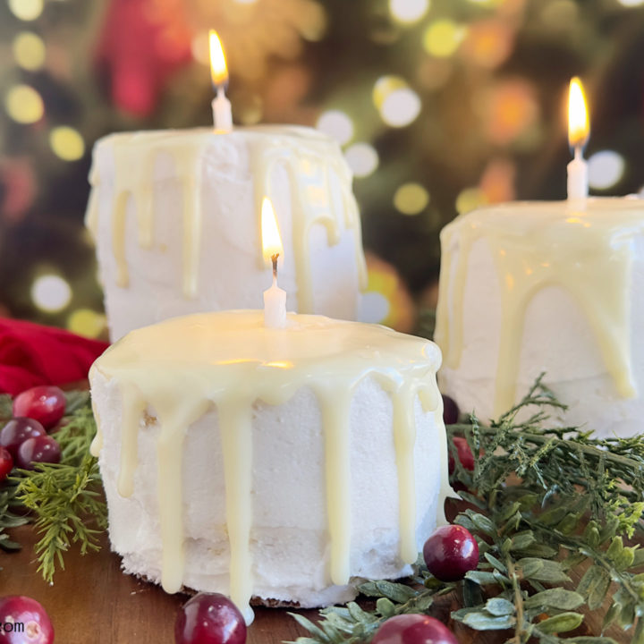 Cranberry Orange Christmas Candle Cakes