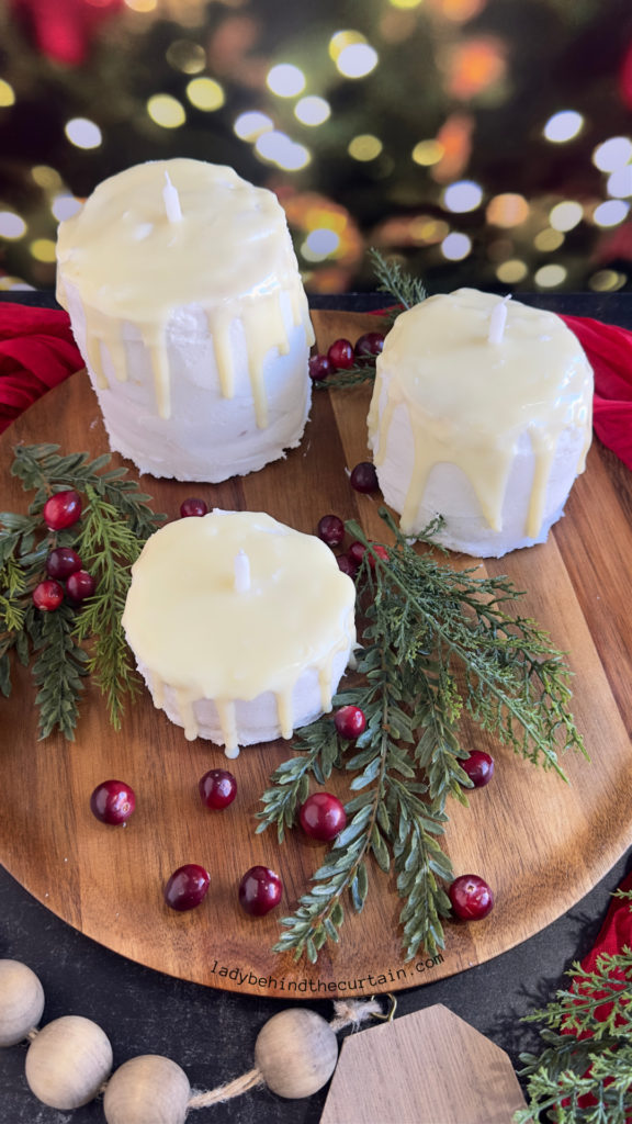 Cranberry Orange Christmas Candle Cakes