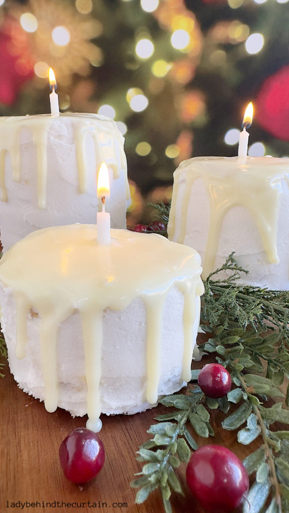 Cranberry Orange Christmas Candle Cakes