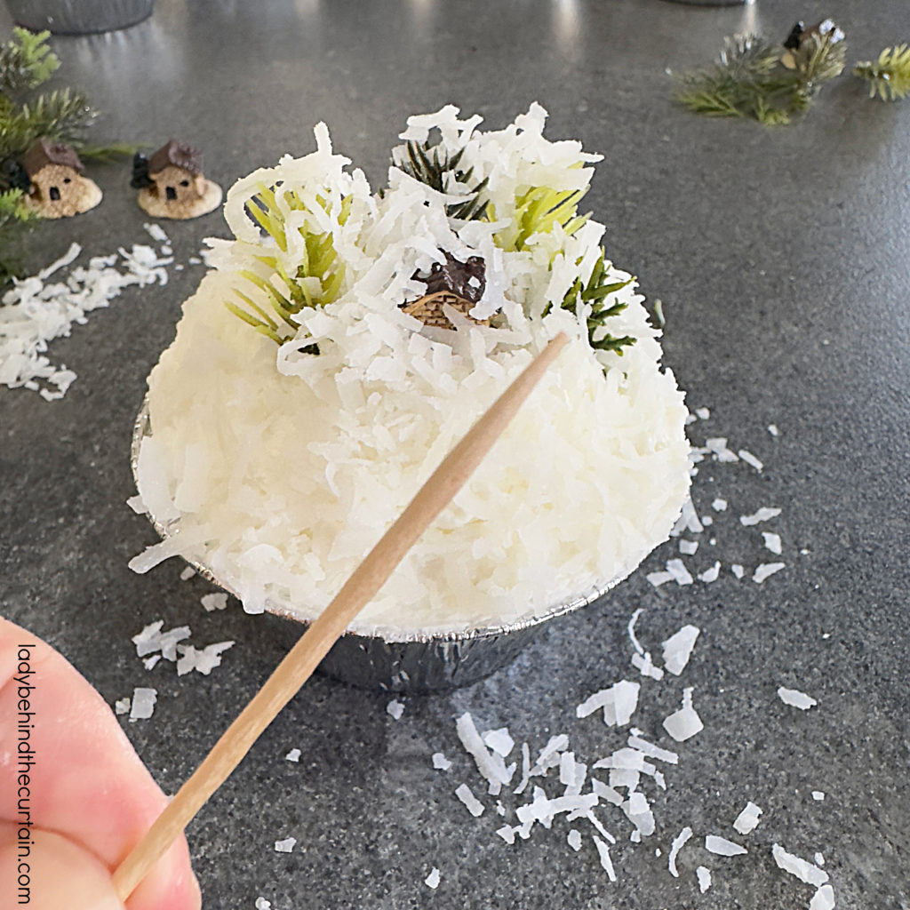 Snow Globe Coconut Cupcakes