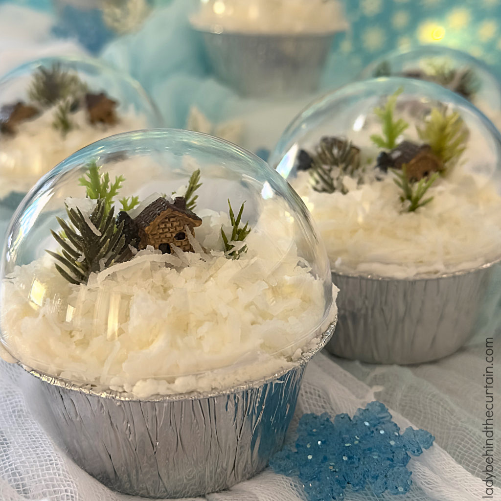 Snow Globe Coconut Cupcakes