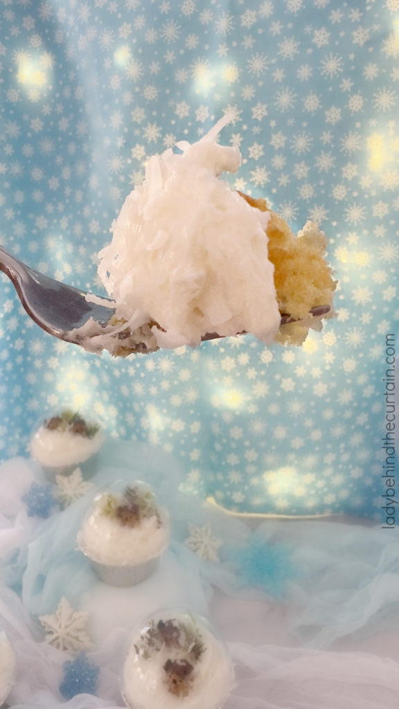 Snow Globe Coconut Cupcakes