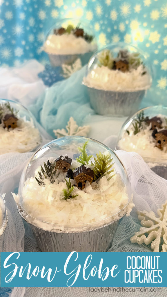 Snow Globe Coconut Cupcakes