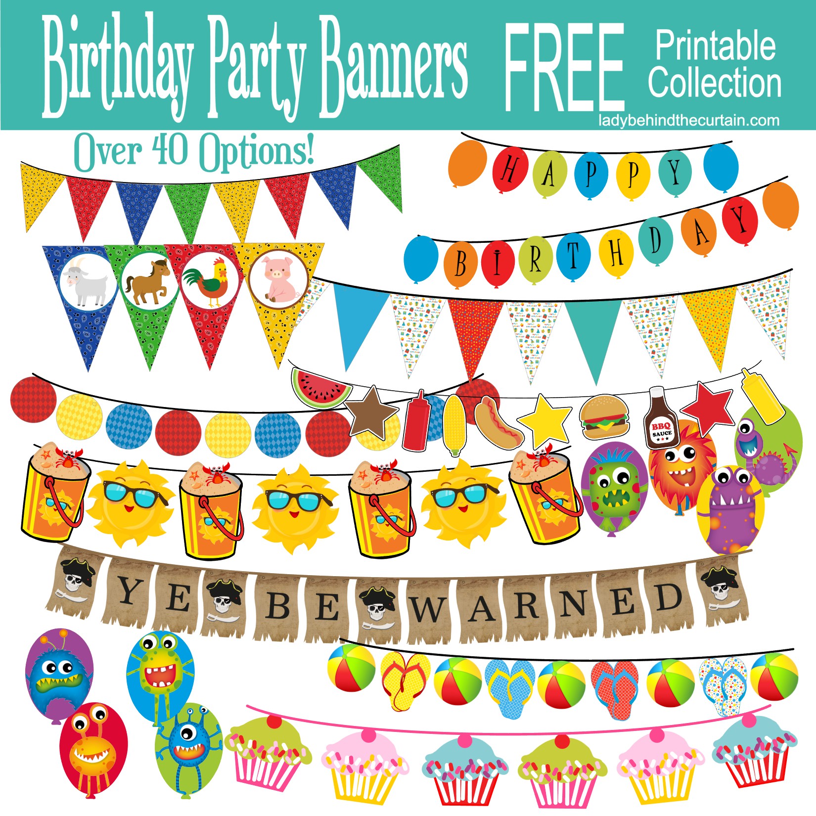 Birthday Party Banners FREE Printable Collection