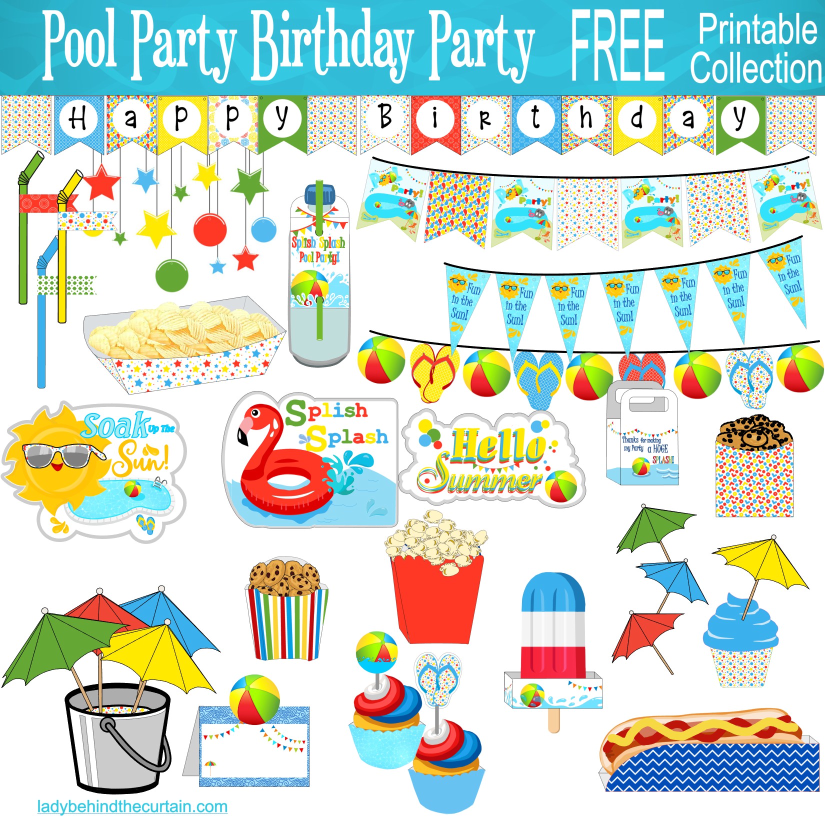 Splish Splash Pool Party FREE Printable Collection
