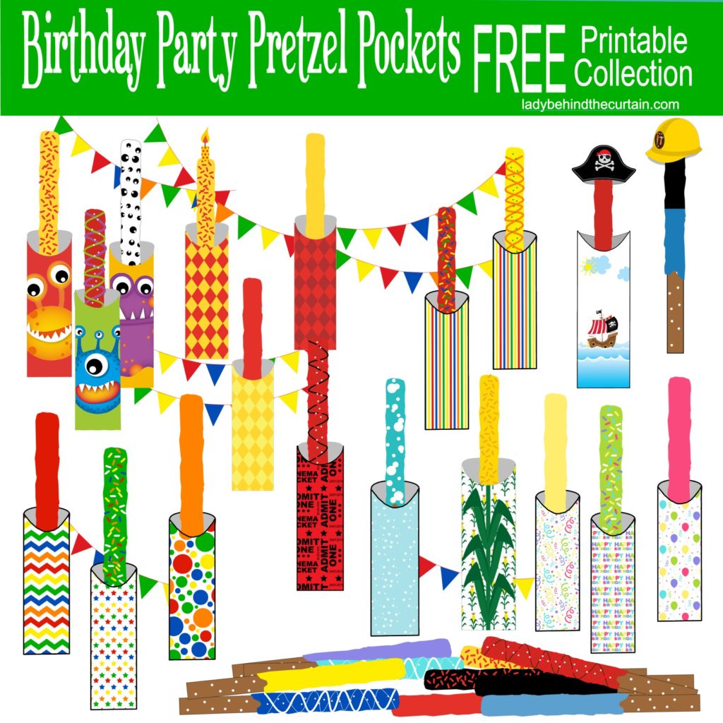 Birthday Party Pretzel Pocket FREE Printable Collection