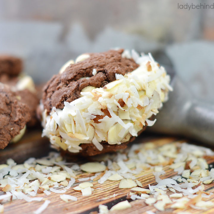 Homemade Almond Joy Ice Cream Sandwiches