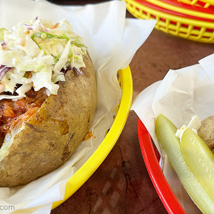 Disneyland Copycat Barbecue Beef Stuffed Baked Potatoes