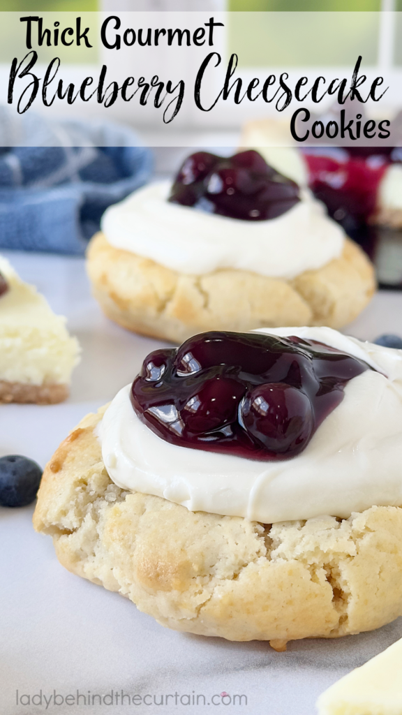 Gourmet Thick Blueberry Cheesecake Cookies