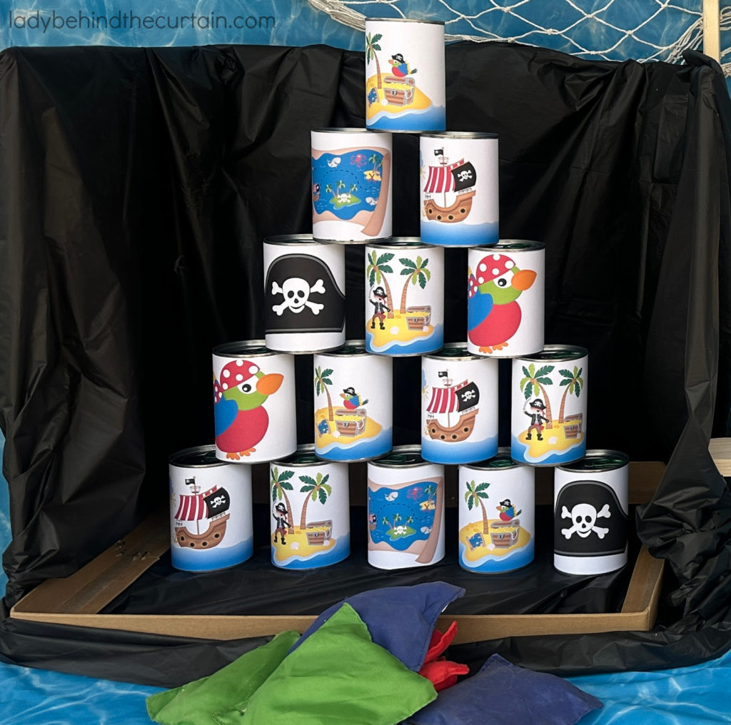 Pirate Bean Bag Can Toss Game