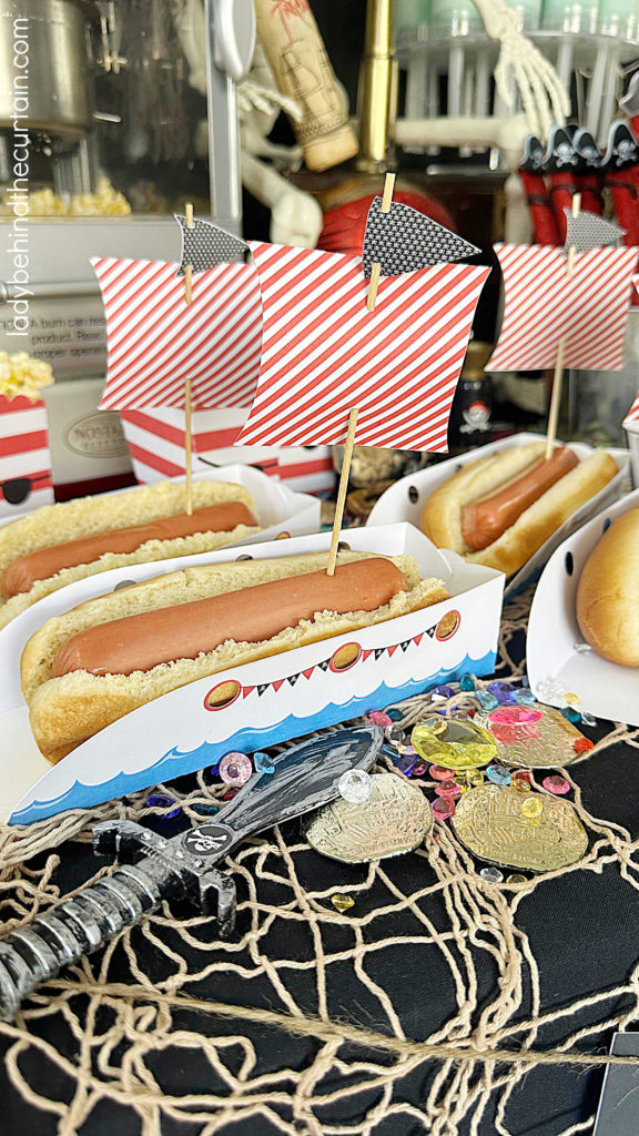 Pirate Themed Hot Dog Trays