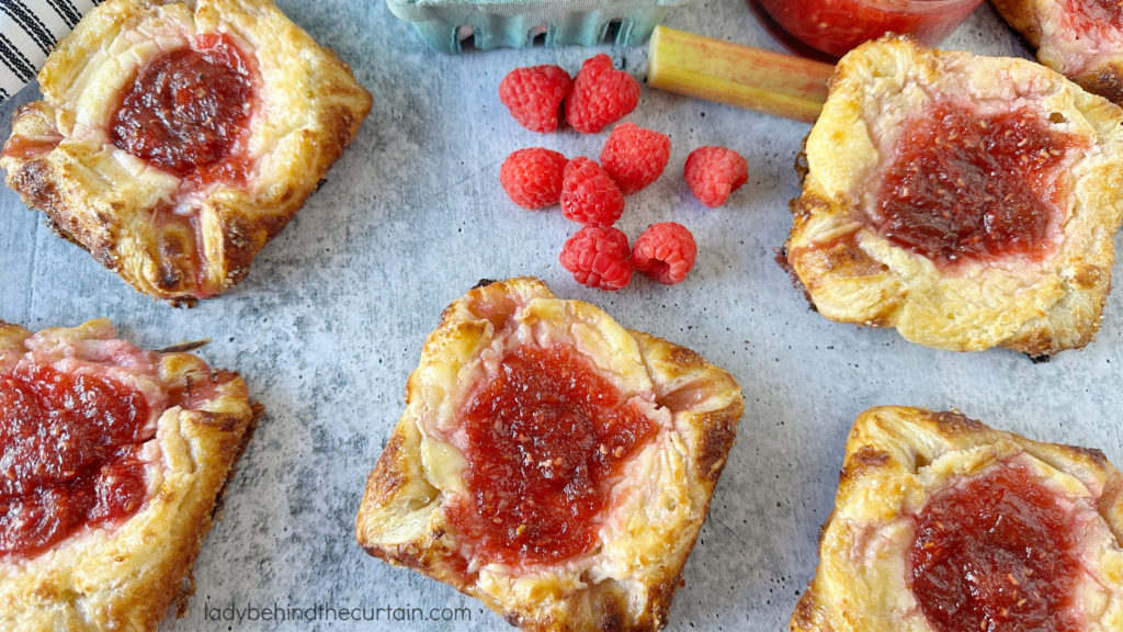 Homemade Rhubarb Cheese Danish