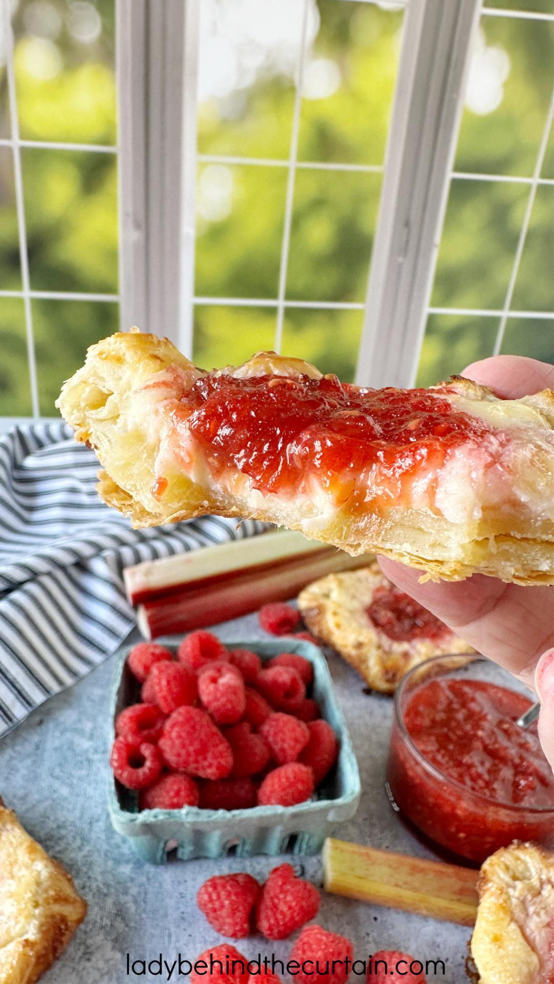 Homemade Rhubarb Cheese Danish