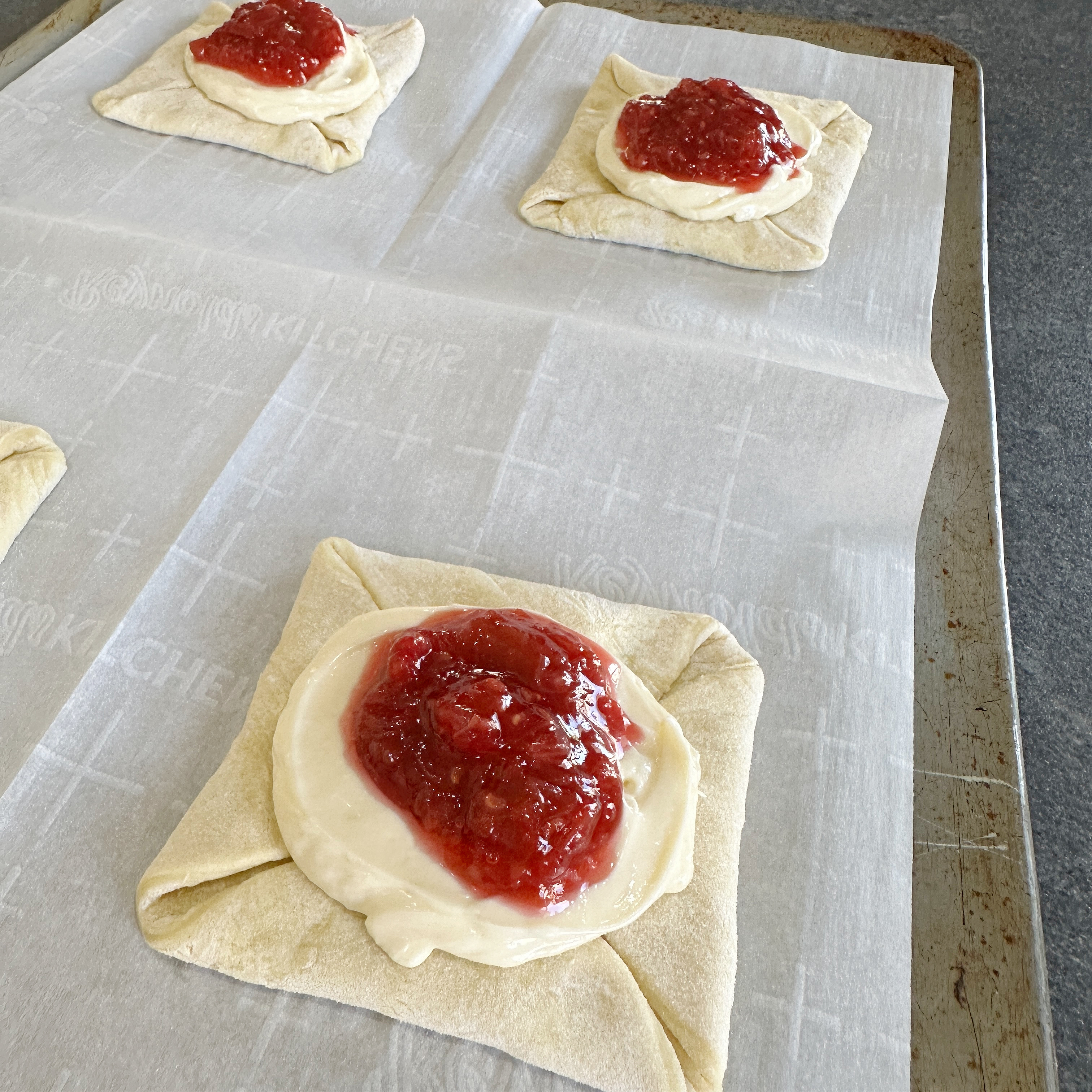 Homemade Rhubarb Cheese Danish