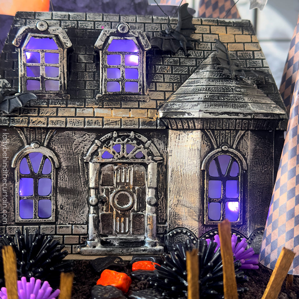 DIY Spooky House Cake Topper and Three Layer Halloween Cake