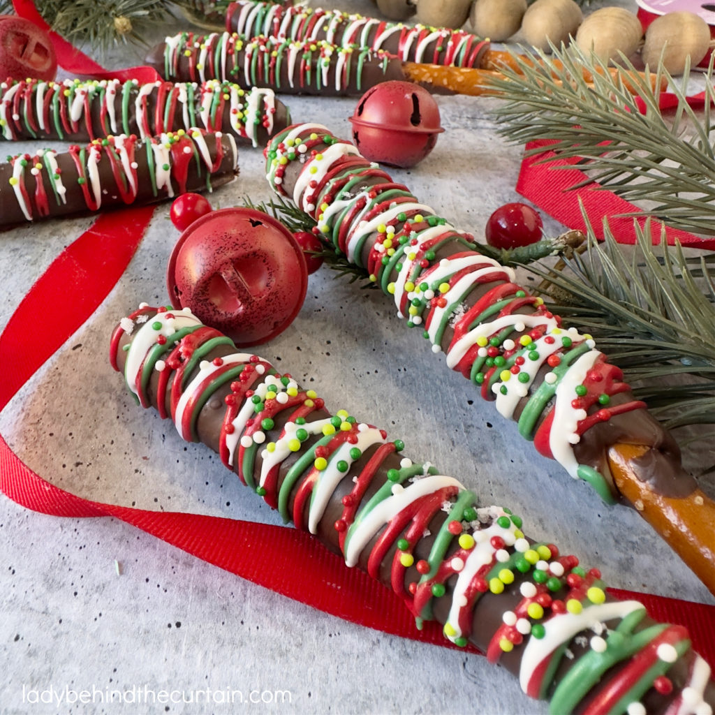 Salted Caramel Dark Chocolate Pretzel Rods