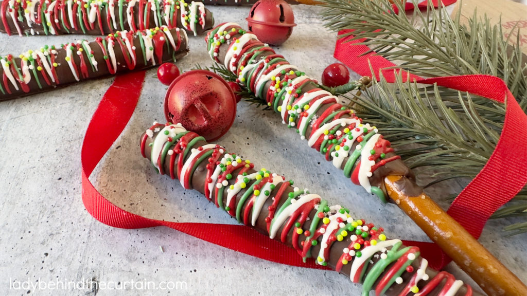 Salted Caramel Dark Chocolate Pretzel Rods