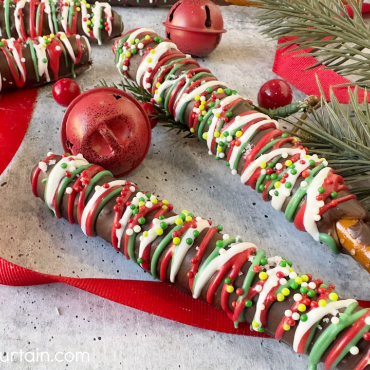 Salted Caramel Dark Chocolate Pretzel Rods