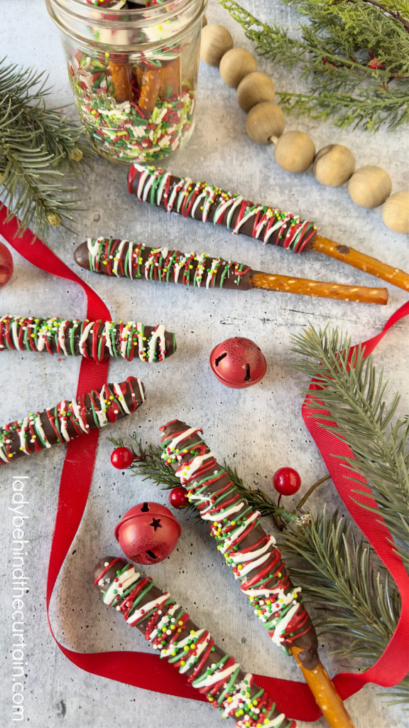 Salted Caramel Dark Chocolate Pretzel Rods