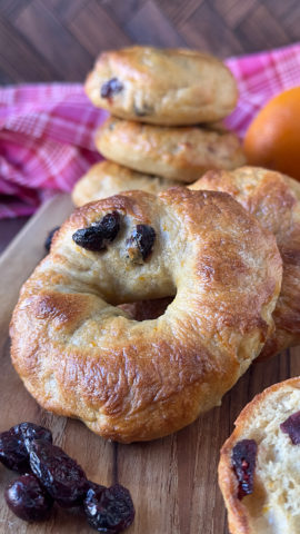 Homemade Mini Cranberry Orange Bagels