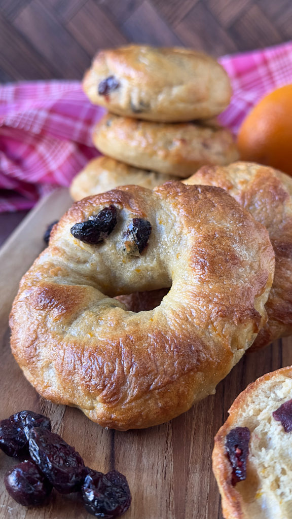 Homemade Mini Cranberry Orange Bagels